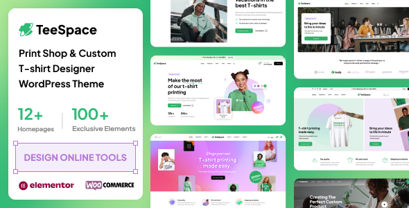TeeSpace 1.7.0 - Print Shop & Custom T-shirt Designer WordPress theme
