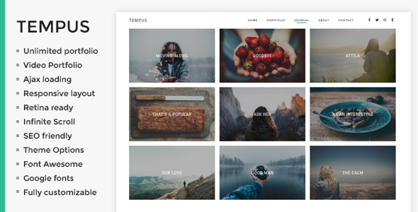 Tempus 1.0 - Photography WordPress Theme