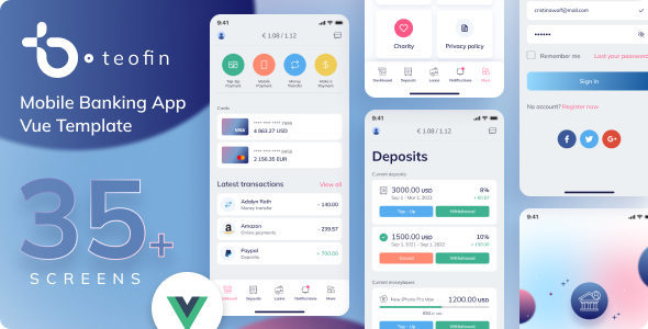 Teofin – Vue.js Banking & Finance PWA