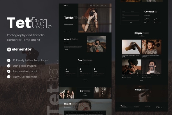 Tetta 2.0.0 - Photography & Portfolio Elementor Template Kit