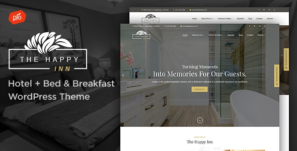 The Happy Inn 2.5 - Hotel  Bed & Breakfast WordPress Theme