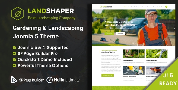 The Landshaper 1.8 - Gardening Lawn & Landscaping Joomla 5 Theme
