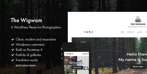 The Wigwam 1.2 - A Responsive Photography WordPress Theme