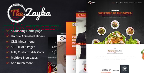 The Zayka 2.0 - Multipurpose Restaurant & Cafe HTML5 Template