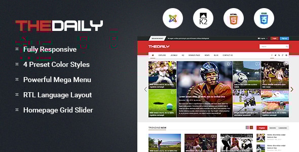 TheDaily 3.10 - Responsive News Portal Joomla Template