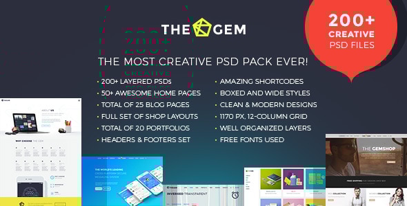 TheGem 50 - Creative Multi-Purpose PSD Template