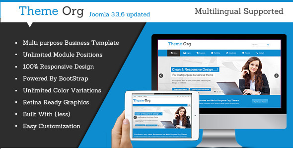 Theme-Org 2.1 - Responsive Multi-Purpose Joomla Theme