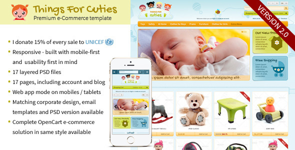 Things for Cuties 2.0 - the E-Commerce Baby & Kids Shop Template