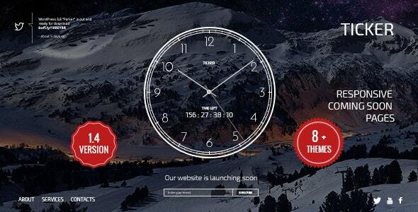 TICKER 1.7 - Responsive Countdown Clock Landing Page