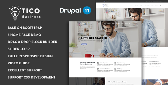 Tico 8.6 - Responsive Business Drupal 11 Theme