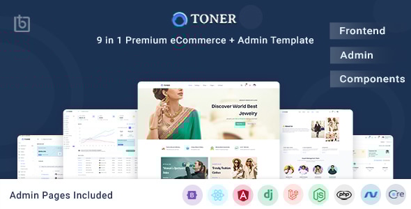 Toner - eCommerce Template  Admin Pages