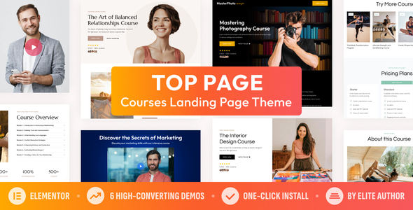 Top 1.0 - Page  Coaching Online Course Landing Page WordPress
