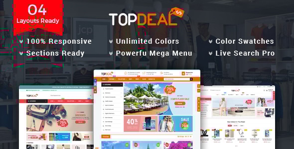 TopDeal 9.5 - Multipurpose Shopify Theme with Sectioned Drag & Drop Builder