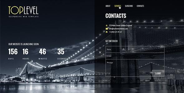TopLevel 1.2 - Responsive Countdown Landing Page