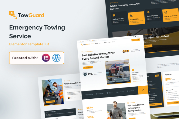 Towguard - Emergency Towing Service Elementor Template Kit