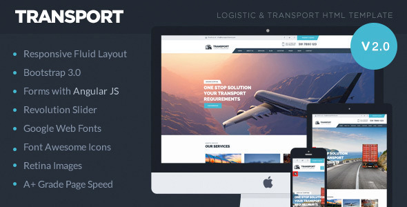 Transport 2.0.1 - Logistic Transportation & Warehouse HTML5 Template