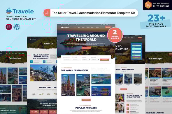 Travele  Travel & Tour Agency Elementor Template Kit