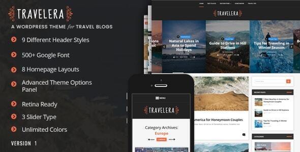 Travelera 1.1.10 - WordPress Blog Theme
