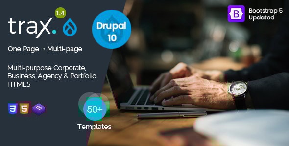 Trax - Multi-Purpose and One Page Drupal 10 Parallax