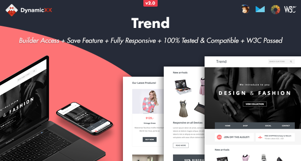 Trend 2.0 - Responsive Email  Online Template Builder