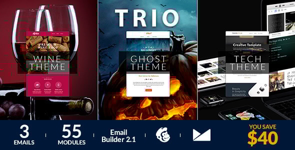Trio Email Template  Online Emailbuilder 2.1