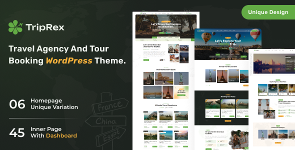 TripRex 1.3.5 - Travel Agency and Tour Booking WordPress Theme