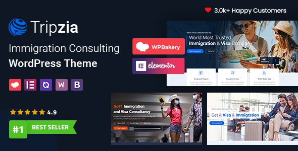Tripzia 4.8 - Immigration Consulting WordPress Theme  RTL