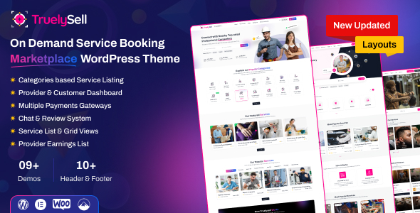 TruelySell - Service Marketplace Booking & Vendor Management WordPress Theme