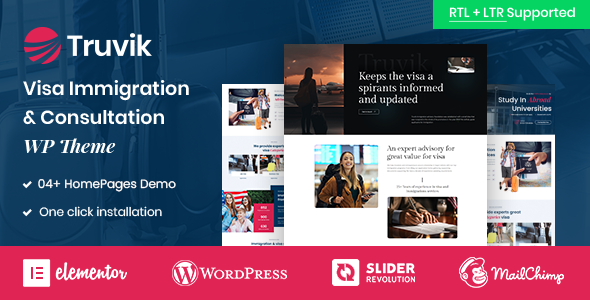 Truvik 2.2 - Immigration Consulting WordPress Theme  RTL