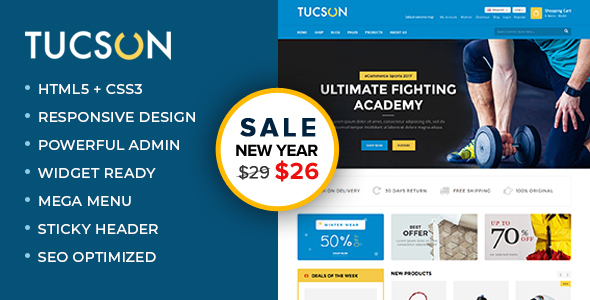Tucson 5.7 - Sports Fitness and Gym Responsive WooCommerce WordPress Theme