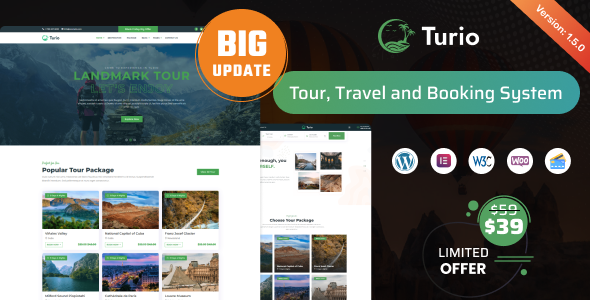 Turio 1.5.0 - Tour and Travel WordPress Theme Tourism Agency