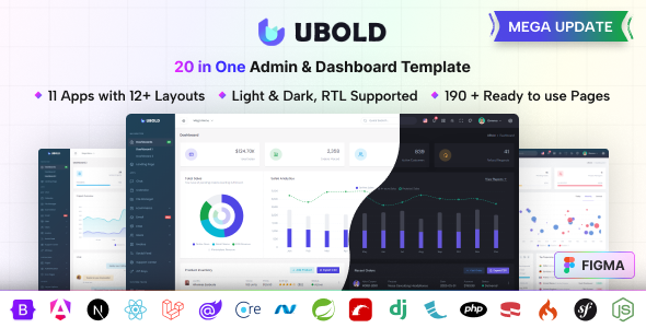 UBold 5.3.7 20 in One Admin & Dashboard Template