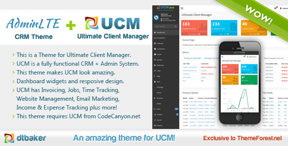 UCM Theme AdminLTE CRM