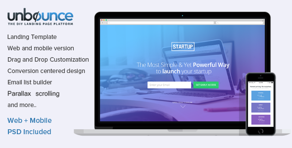 Unbounce 20.0 - Landing Page Template for Startups