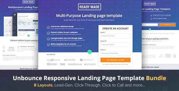 Unbounce Landing Page Template 31.0 - Readymade