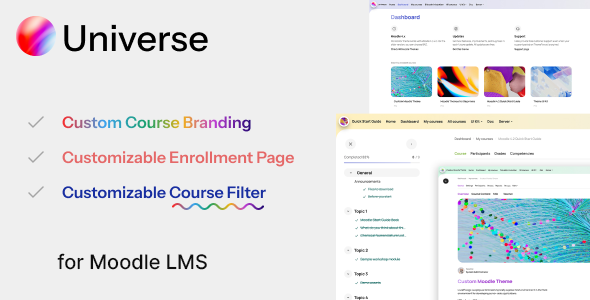 Universe 1.5.11 - Premium Moodle Theme with Custom Course Branding