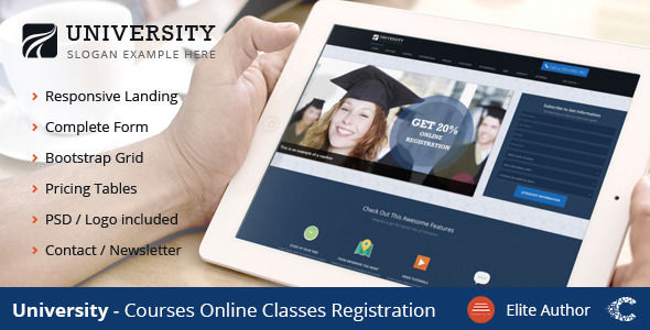 University 2.3 - Responsive Bootstrap Landing Template