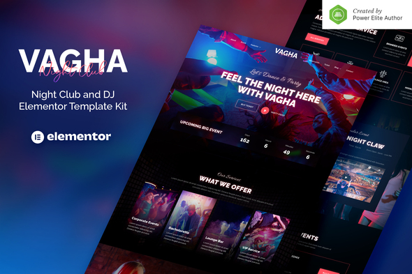 Vagha  Night Club & DJ Elementor Template Kit