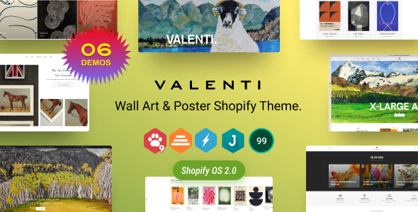 Valenti 1.0 - Wall Art & Poster Shopify Theme OS 2.0