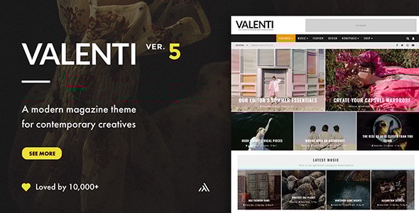 Valenti 5.6 WordPress HD Review Magazine News Theme