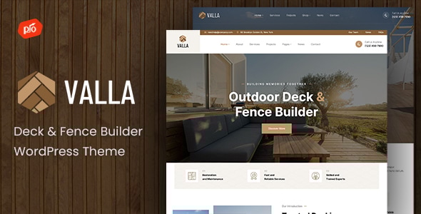 Valla 1.5 - Deck & Fence Builder WordPress Theme