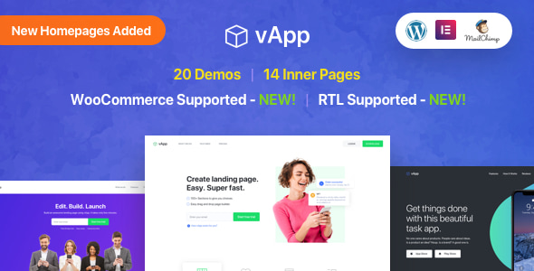vApp 4.2.1 - App Landing Page WordPress Theme