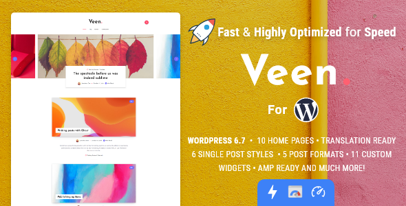 Veen 2.6.0 - Minimal Lightweight AMP Blog for WordPress