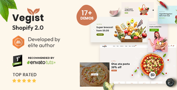 Vegist - The  Vegetables Supermarket & Organic Food eCommerce Shopify Theme