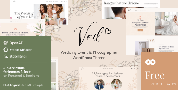 Veil 1.8 - Wedding Party & Photographer WordPress Theme
