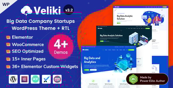 Veliki 3.2 - AI Big Data Analytics & Machine Learning Elementor WordPress Theme