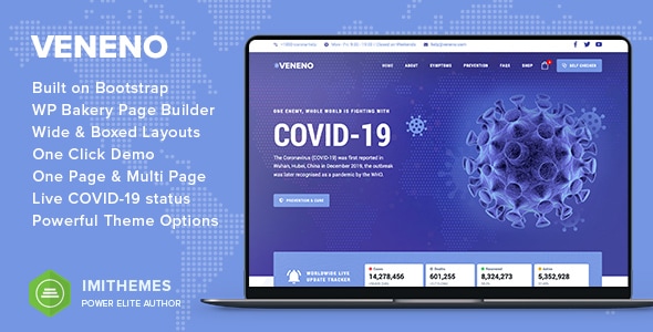 Veneno 2.5 - Coronavirus Information WordPress Theme