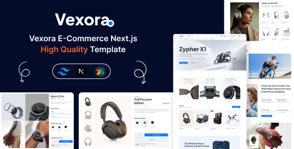 Vexora eCommerce - Electronics, Tech Gadgets Store Next.js Tailwind Template