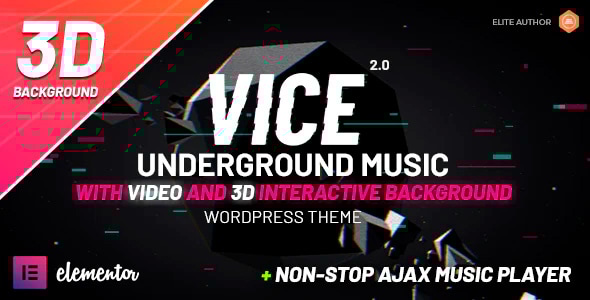 Vice 2.0 Underground Music Elementor WordPress Theme