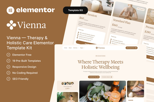Vienna — Therapy & Holistic Care Elementor Template Kit